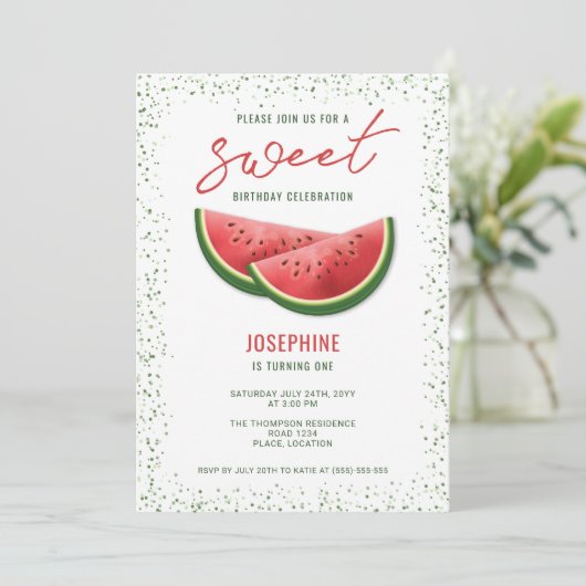 Invitation Fruits d'été de pastèque Tranches de fruits doux A (Debout devant)