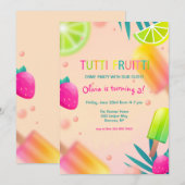 Invitation Fruits d'été et glaces à l'eau (Devant / Derrière)