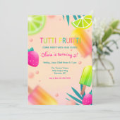 Invitation Fruits d'été et sucettes glacées (Debout devant)