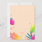 Invitation Fruits d'été et sucettes glacées (Dos)