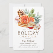 Invitation Fruits d'hiver Floral Aquarelle Maison ouverte (Devant)
