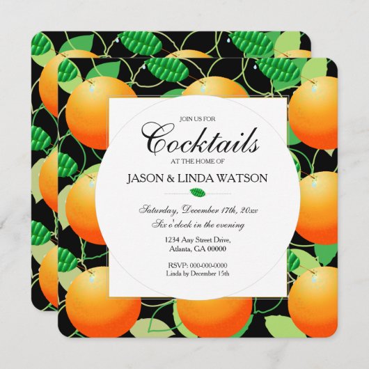 Invitation Fruits d'Oranges (Devant / Derrière)