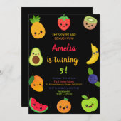 Invitation Fruits doux anniversaire (Devant / Derrière)