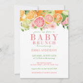 Invitation Fruits et fleurs d'agrumes Brunch pour bébé (Devant)