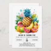 Invitation Fruits Fruits de pastèque numérique Anniversaire (Devant / Derrière)
