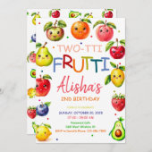 Invitation Fruits Kawaii Fruit à deux tti Fruit 2e anniversai (Devant / Derrière)