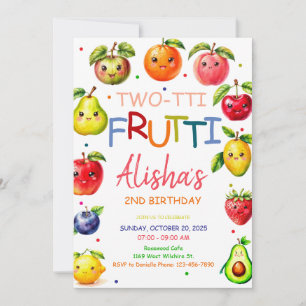 Invitation Fruits Kawaii Fruit à deux tti Fruit 2e anniversai