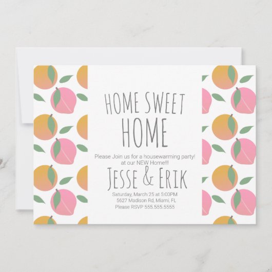 Invitation Fruits sucrés modernes Fête de chauffage domestiqu (Devant)