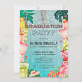 Invitation Fruits tropicaux Boissons de piscine fête de gradu (Devant)