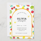 Invitation Fruits tropicaux mignons Anniversaire Thème d'été (Devant)