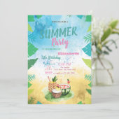 Invitation Fruits tropicaux, Palm Feuille fête d'été (Debout devant)