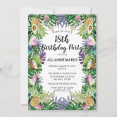 Invitation Fruits tropicaux Verdure Été 18e fête d'anniversai (Devant)