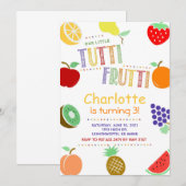 Invitation Fruits Tutti Frutti Anniversaire (Devant / Derrière)