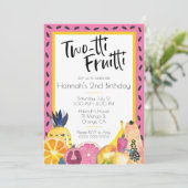 Invitation Fruitti à deux tti Thème de fruits tropicaux 2ème  (Debout devant)