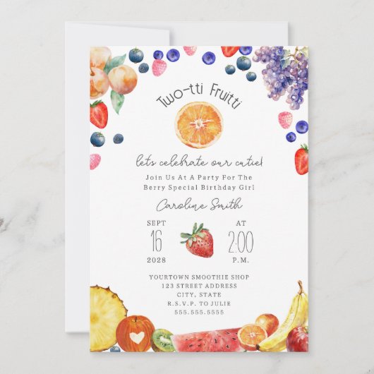Invitation Fruitti Cutie à deux tti (Devant)