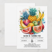 Invitation Fruity Kids Chic Anniversaire (Devant / Derrière)
