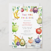 Invitation Frutti à deux tti Fruits mignons 2e fête d'anniver (Devant)