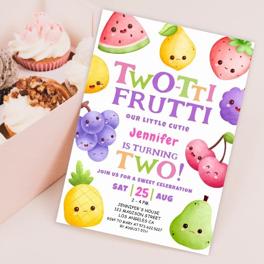 Invitation Frutti à deux tti ! Little Cutie Fruit 2e annivers