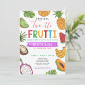 Invitation Frutti à deux tti tropical Été Deuxième Anniversai (Debout devant)