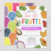 Invitation Frutti à deux tti tropical Été Deuxième Anniversai (Devant / Derrière)