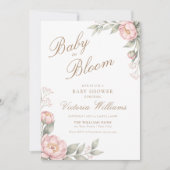 Invitation Fuchsia Bébé en Fleur Baby Shower (Devant)