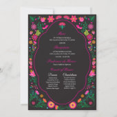 Invitation Fuchsia & Black Broidery Quinceañera (Dos)