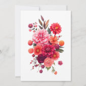 Invitation Fuchsia, Blush & Corail Fête de Mariage Florale Lu (Dos)