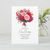 Invitation Fuchsia, Blush & Coral Bright Floral Bridal Shower (Debout devant)