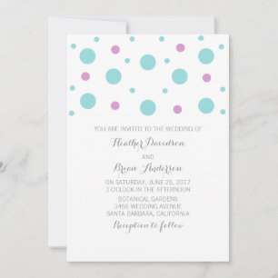 Invitation Fuchsia Confetti Mariage Turquoise