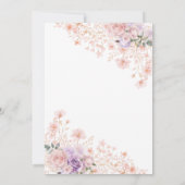 Invitation Fuchsia Coquette Florale Baptême (Dos)