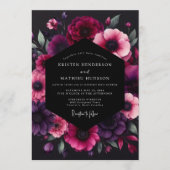 Invitation Fuchsia Dramatic Anemone Wedding (Devant)