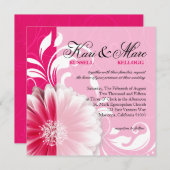 Invitation Fuchsia élégant du Flourish | de rouleau de (Devant / Derrière)