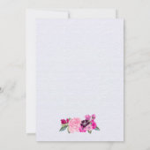 Invitation Fuchsia et Fête des mariées florale de prune (Dos)