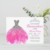 Invitation Fuchsia et Parties scintillant d'argent Glam Gown  (Debout devant)