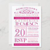 Invitation Fuchsia et rose de douche nuptiale mode (Devant)