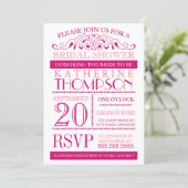 Invitation Fuchsia et rose de douche nuptiale mode (Debout devant)