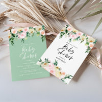 Fuchsia et sauge aquarelle Fleurs Baby Shower