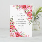 Invitation Fuchsia Exquisite Spring Wedding (Debout devant)