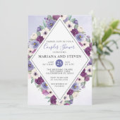 Invitation Fuchsia Fleurs Mariage Couple Shower (Debout devant)
