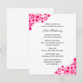Invitation Fuchsia Florals Douche nuptiale (Devant / Derrière)