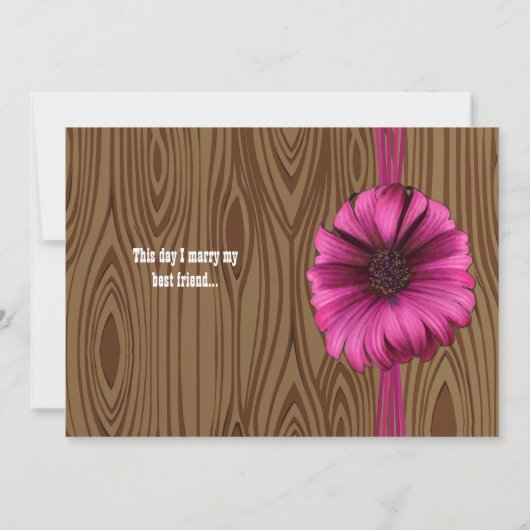 Invitation Fuchsia Gerber Daisy Wedding (Dos)