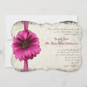 Invitation Fuchsia Gerber Daisy Wedding (Devant)
