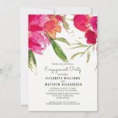 Invitation Fuchsia Green Floral Watercolor (Devant)