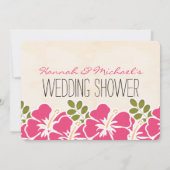 Invitation Fuchsia Hibiscus Douche à thème tropical (Dos)