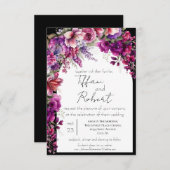 Invitation Fuchsia Lavender Floral Arch Mariage (Devant / Derrière)