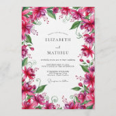 Invitation Fuchsia Lush Botanical Wedding (Devant)