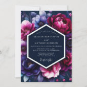 Invitation Fuchsia Midnight Flora Wedding (Devant)