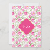 Invitation Fuchsia or rose floral modèle Mariage musulman (Dos)