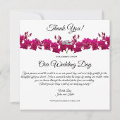 Invitation Fuchsia Orchidées-Blanc-Merci Mariage (Devant)