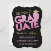 Invitation Fuchsia Parties scintillant Graduate Cutout Gradua (Devant)